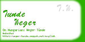 tunde weger business card